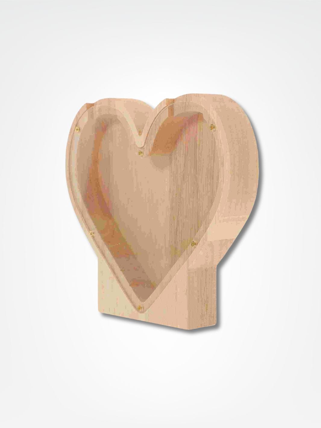 Tirelire coeur mariage <br> Cagnotte d'Amour Bois clair