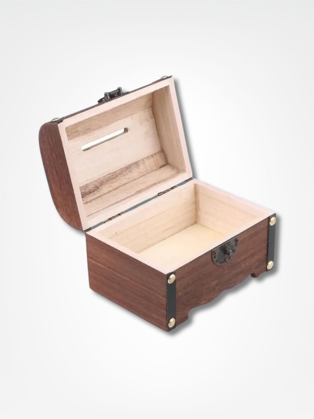Tirelire coffre <br> Le coffre au trésor Bois foncé