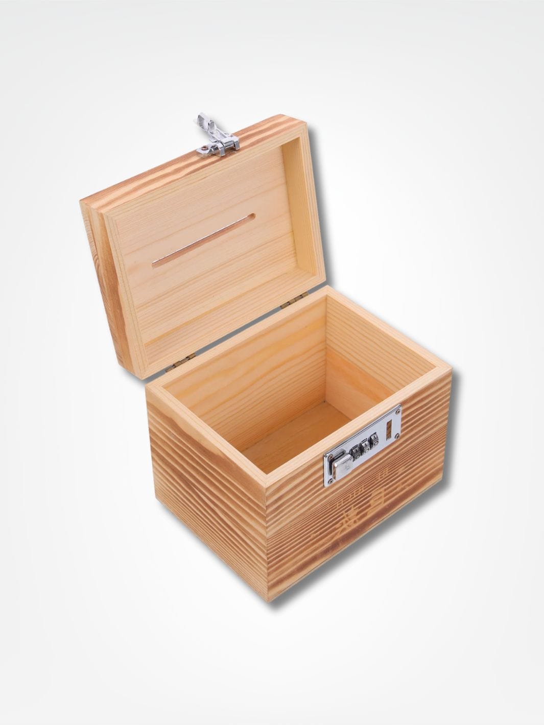 Tirelire coffre en bois <br> Trésor Artisanal Bois clair