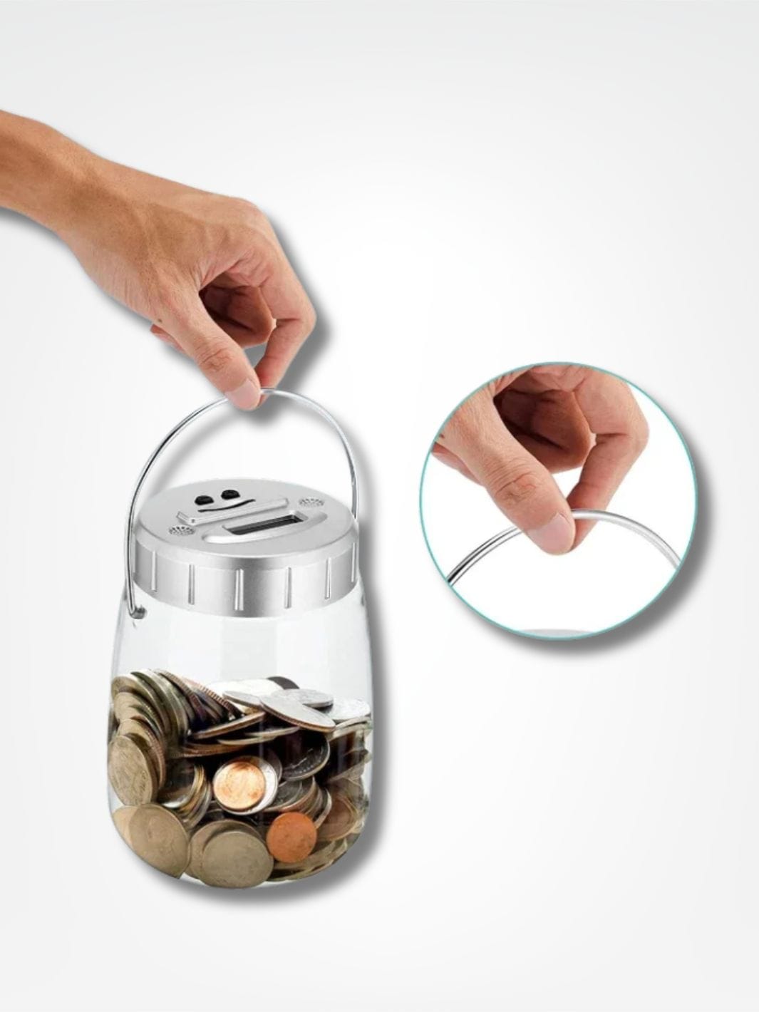 Tirelire compteur <br> Magie de l'épargne Transparente