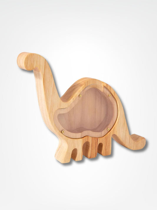 Tirelire dinosaure bois <br> Jurassik'Coin Bois clair