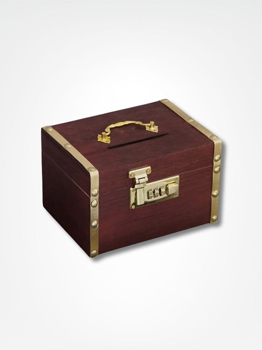 Tirelire dorée <br> Le coffre de pirate Bois foncé