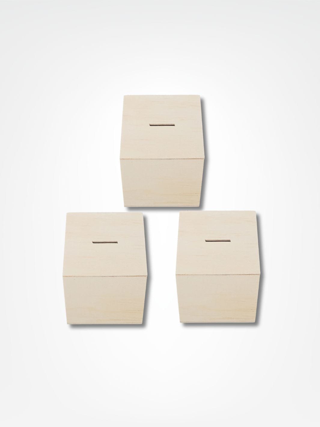 Tirelire en bois personnalisée <br> Coffre Naturel Bois clair / Pack de 3
