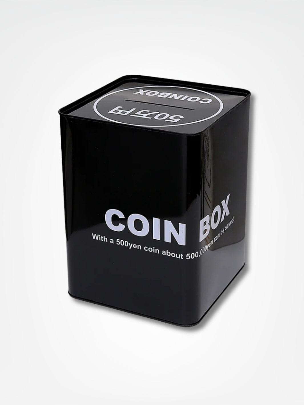 Tirelire en fer <br> Caisse de Métal Tirelire Cube Noir | Coin