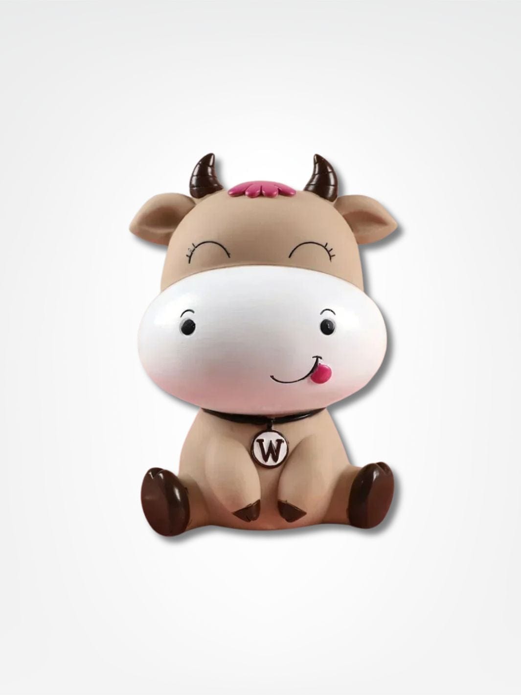 Tirelire enfant 3 ans <br> La petite vache adorable Brun | Yeux fermés