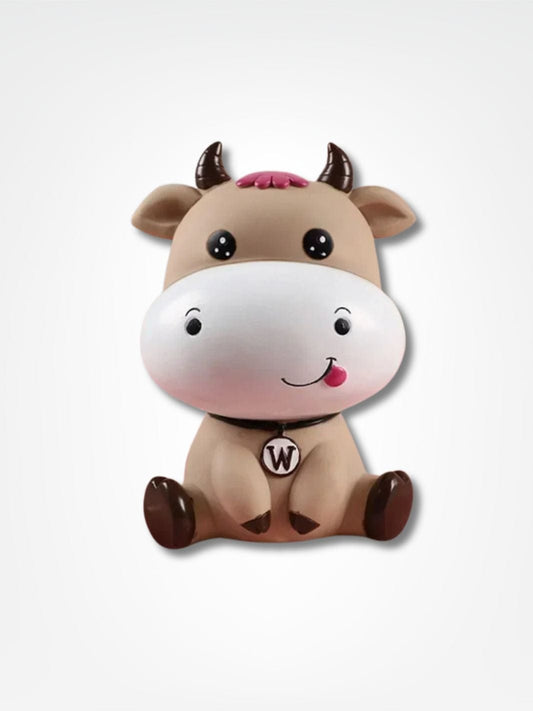 Tirelire enfant 3 ans <br> La petite vache adorable Brun | Yeux ouverts