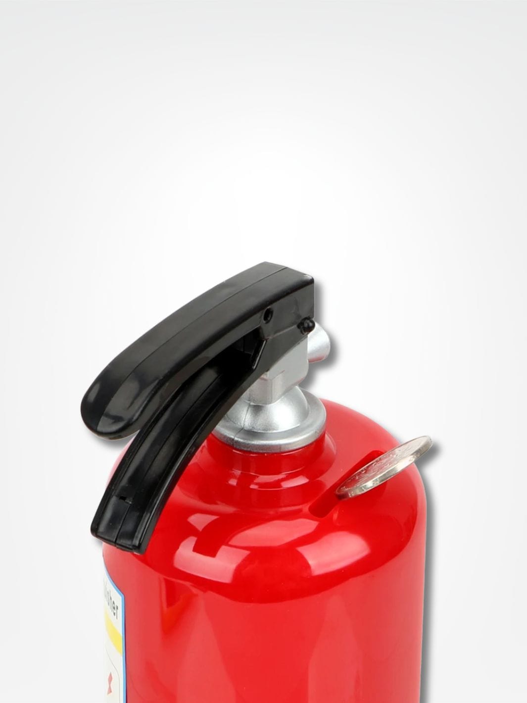 Tirelire extincteur <br> Sauvez vos économies ! Rouge