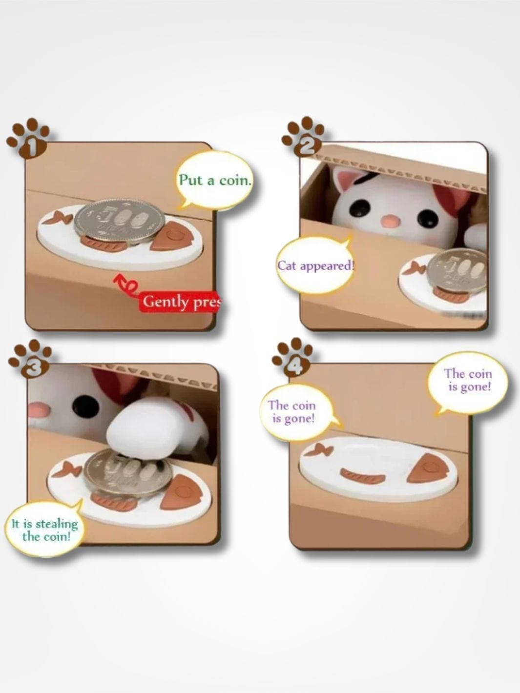 Tirelire japonaise chat <br> Magique et Automatique