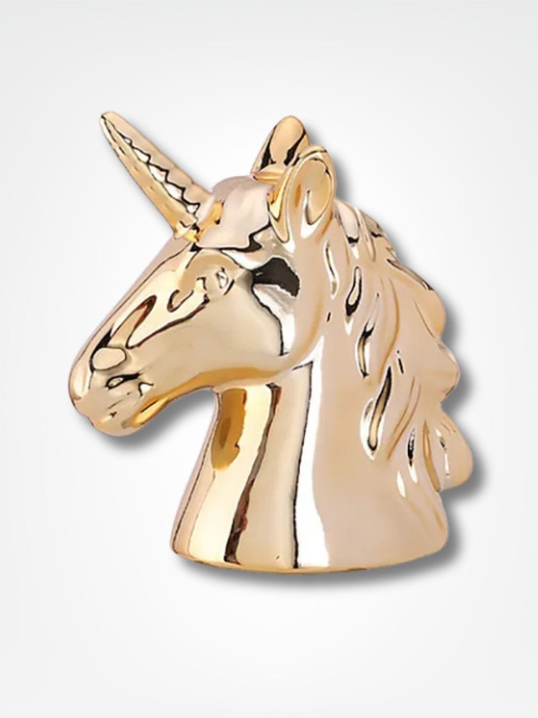 Tirelire licorne céramique <br> Rêve Pailleté Or