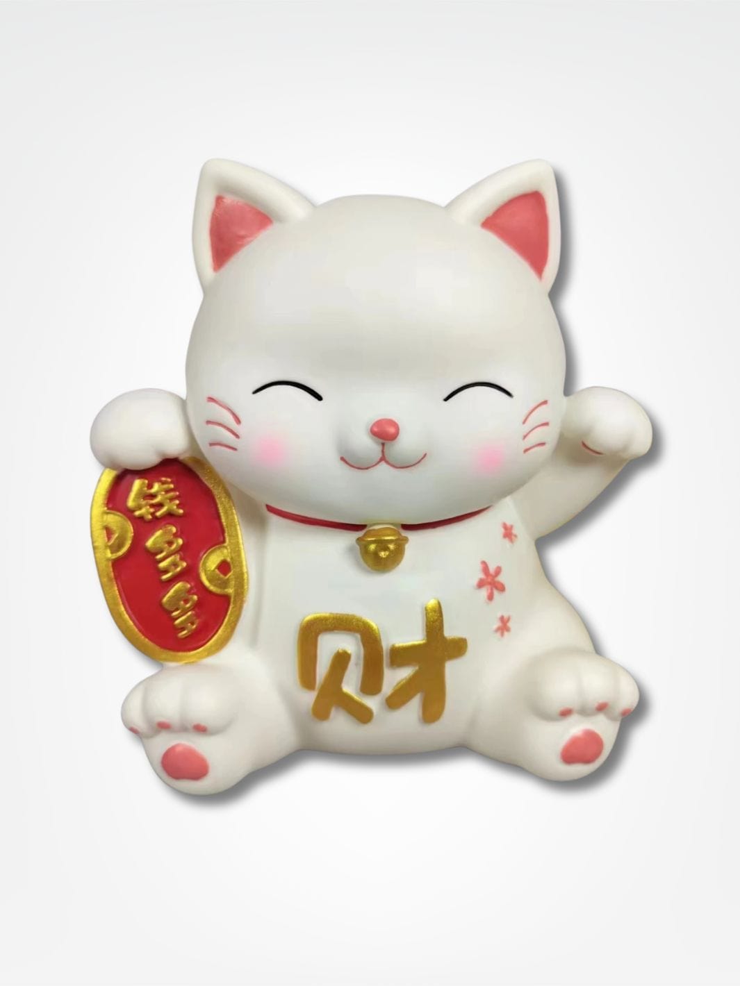 Tirelire Maneki Neko <br> Le chat chanceux Blanc / 16 x 12 cm