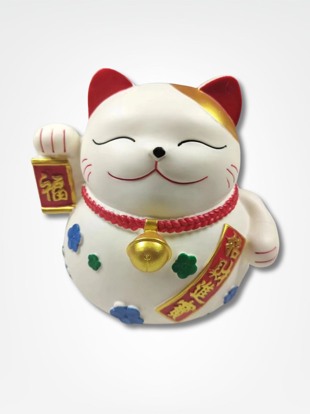 Tirelire Maneki Neko <br> Le chat chanceux Blanc / 17 x 13 cm