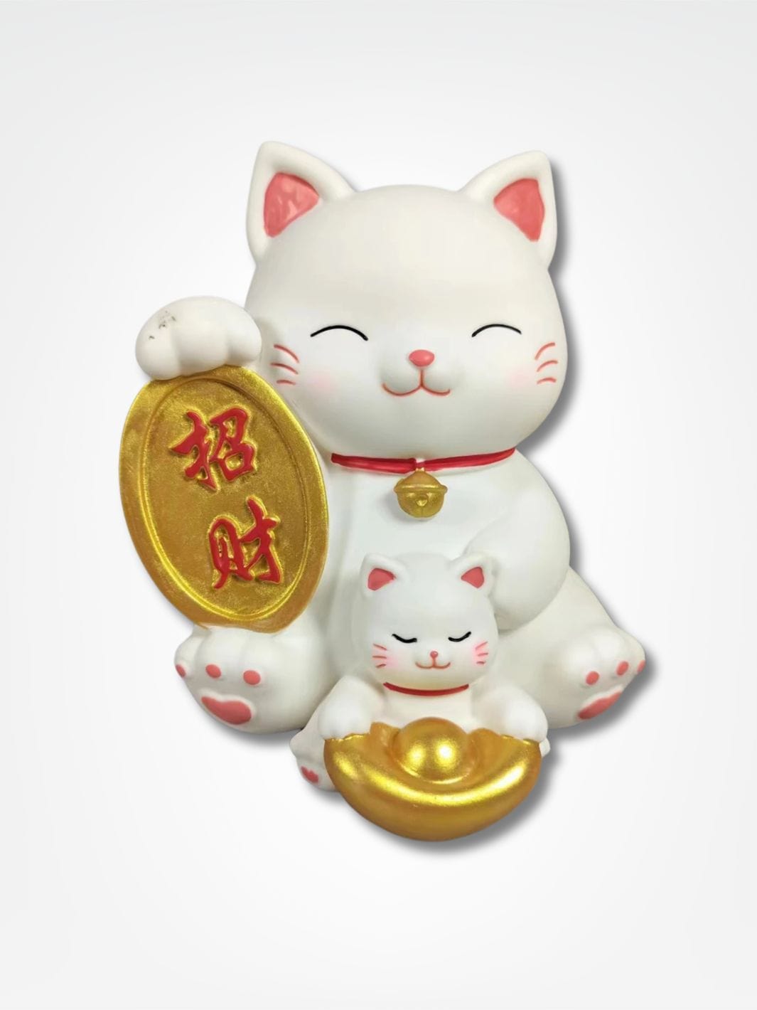 Tirelire Maneki Neko <br> Le chat chanceux Blanc / 18 x 13 cm