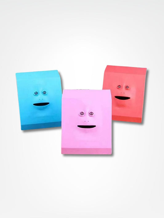 Tirelire mange pièce <br> Le visage mangeur de pièces