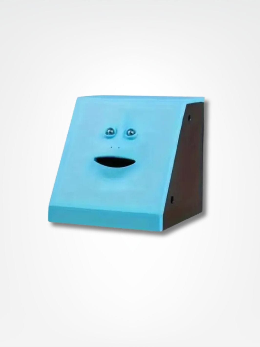 Tirelire mange pièce <br> Le visage mangeur de pièces Bleu Classique