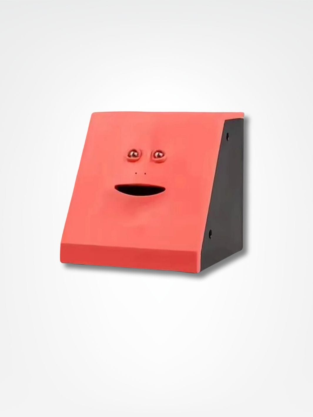 Tirelire mange pièce <br> Le visage mangeur de pièces Rouge Classique