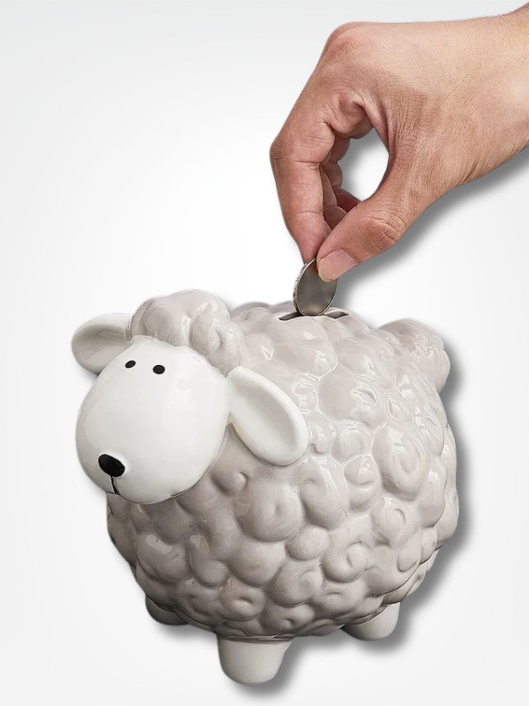 Tirelire mouton <br> Laine Magique Blanc