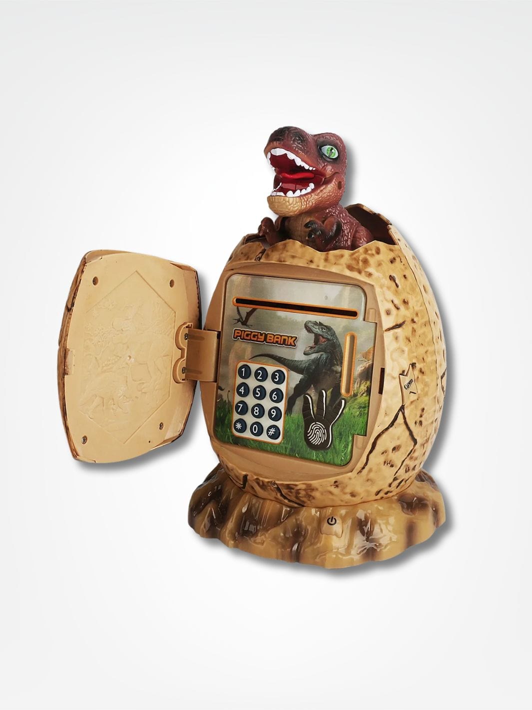 Tirelire oeuf <br> Le fossile de dinosaure Marron