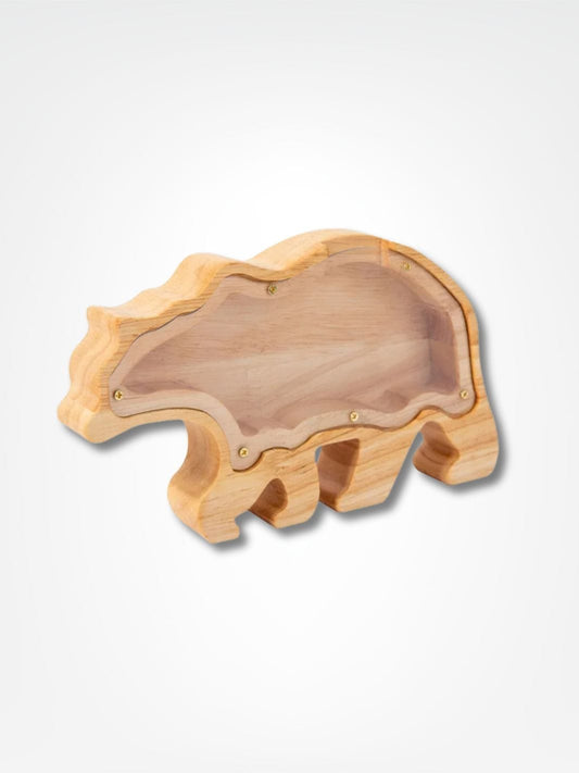 Tirelire ours <br> Le nounours bancaire Bois clair