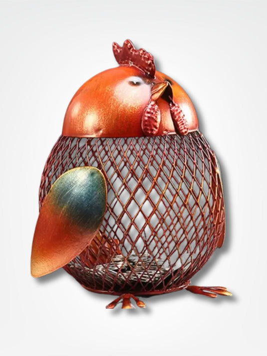 Tirelire poule <br> La Cocotte en Fer Orange