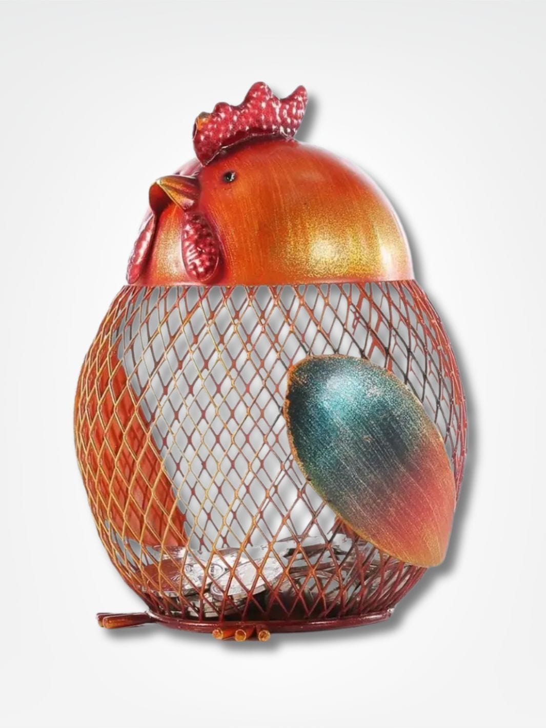 Tirelire poule <br> La Cocotte en Fer Orange