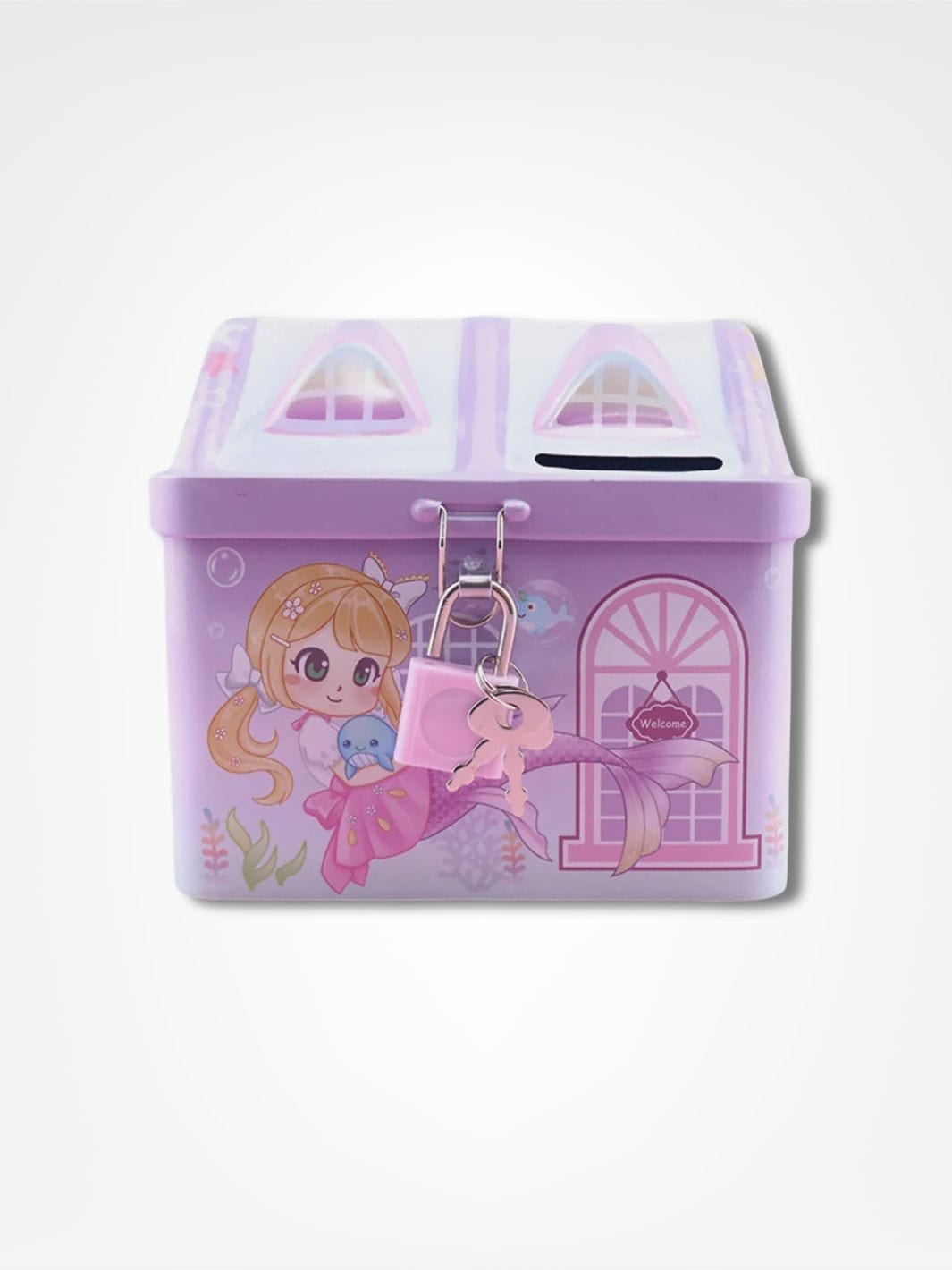 Tirelire princesse <br> La petite maison sécurisée Mauve
