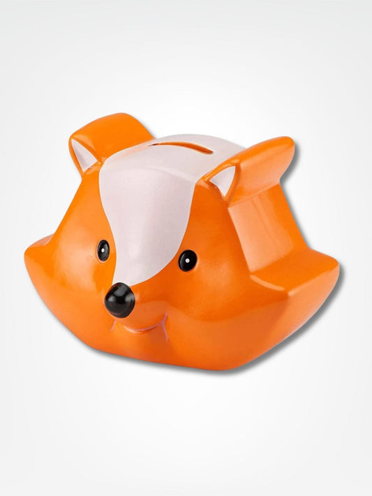 Tirelire renard céramique <br> L'esprit rusé Orange & Gris