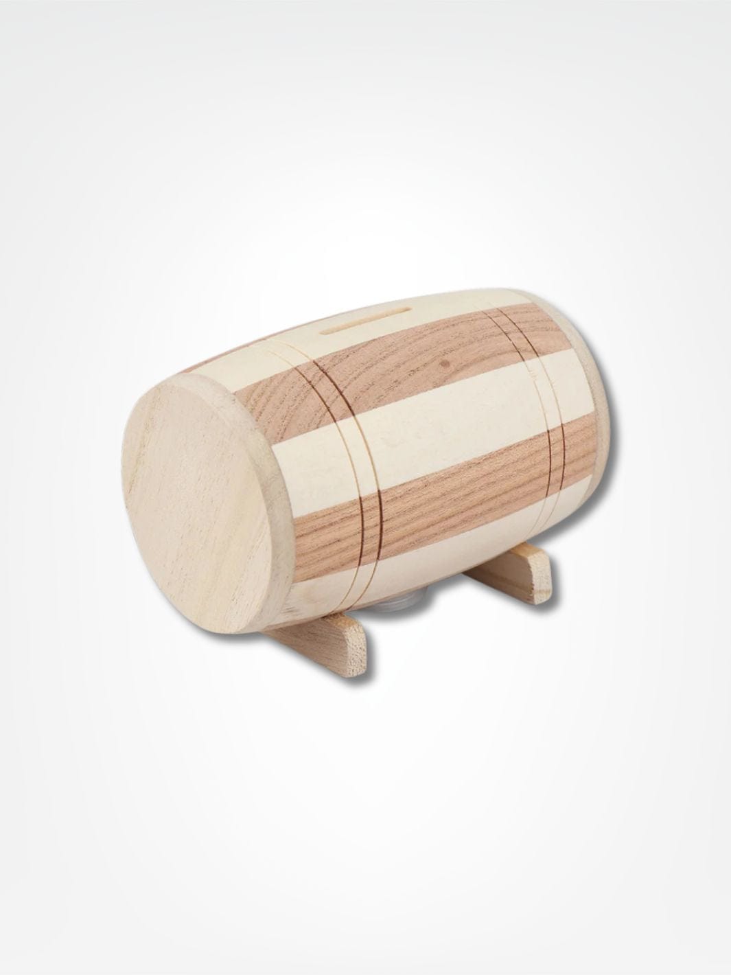 Tirelire tonneau bois <br> Le baril à pièces Bois clair