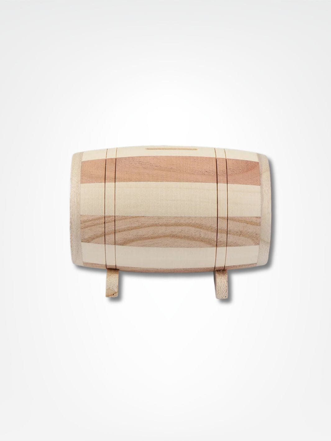 Tirelire tonneau bois <br> Le baril à pièces Bois clair
